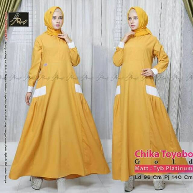 Chika Toyobo / Gamis Arrafi / Dress Arrafi / Gamis Polos