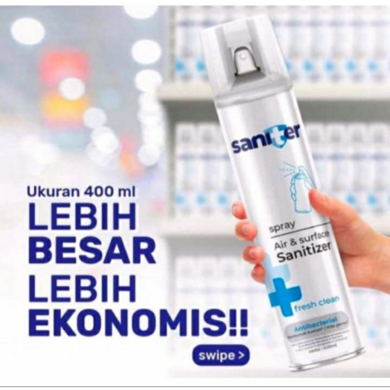 PROMO Saniter 400ml Spray Air and Surface Sanitizer / Saniter  Spray untuk ruangan.mobil