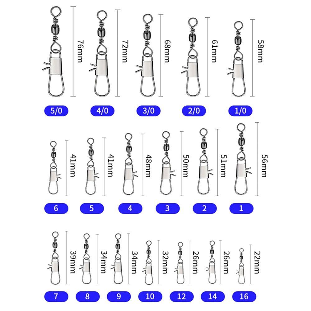 Preva 50pcs/Lot Aksesoris Kail Pancing3 /0# Lure 8-Shaped Ring Quick Swivel Tipe Botol 8-Shaped