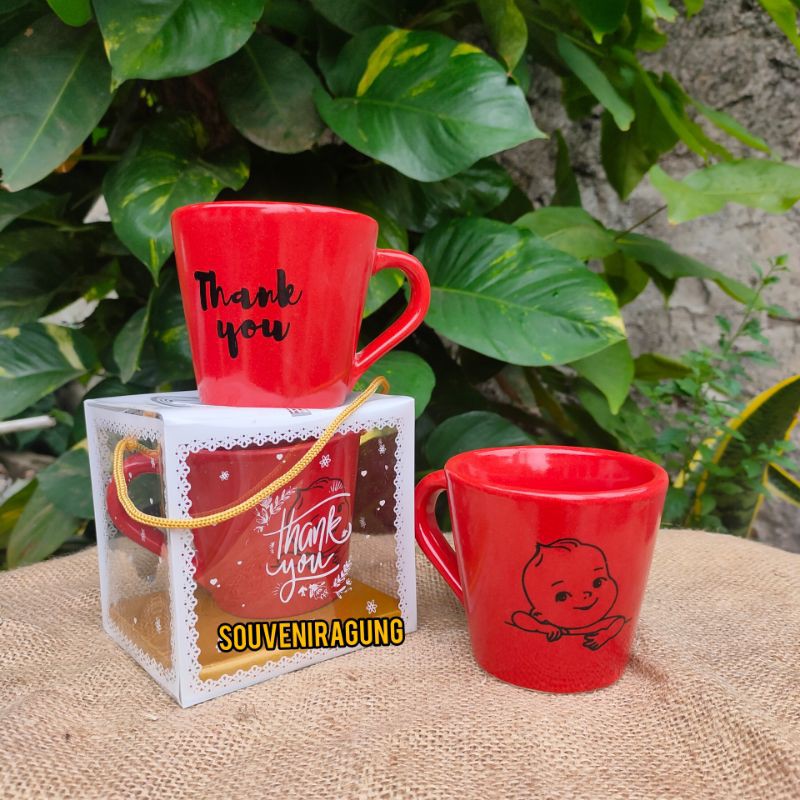 SOUVENIR GELAS CANGKIR MUG KERAMIK SABLON CUSTOM KEMAS MIKA