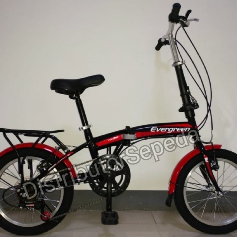 Sepeda Lipat 16 Evergreen 1 Speed 7 Speed Girl Single Speed Folding Bike Sepeda Anak Dewasa