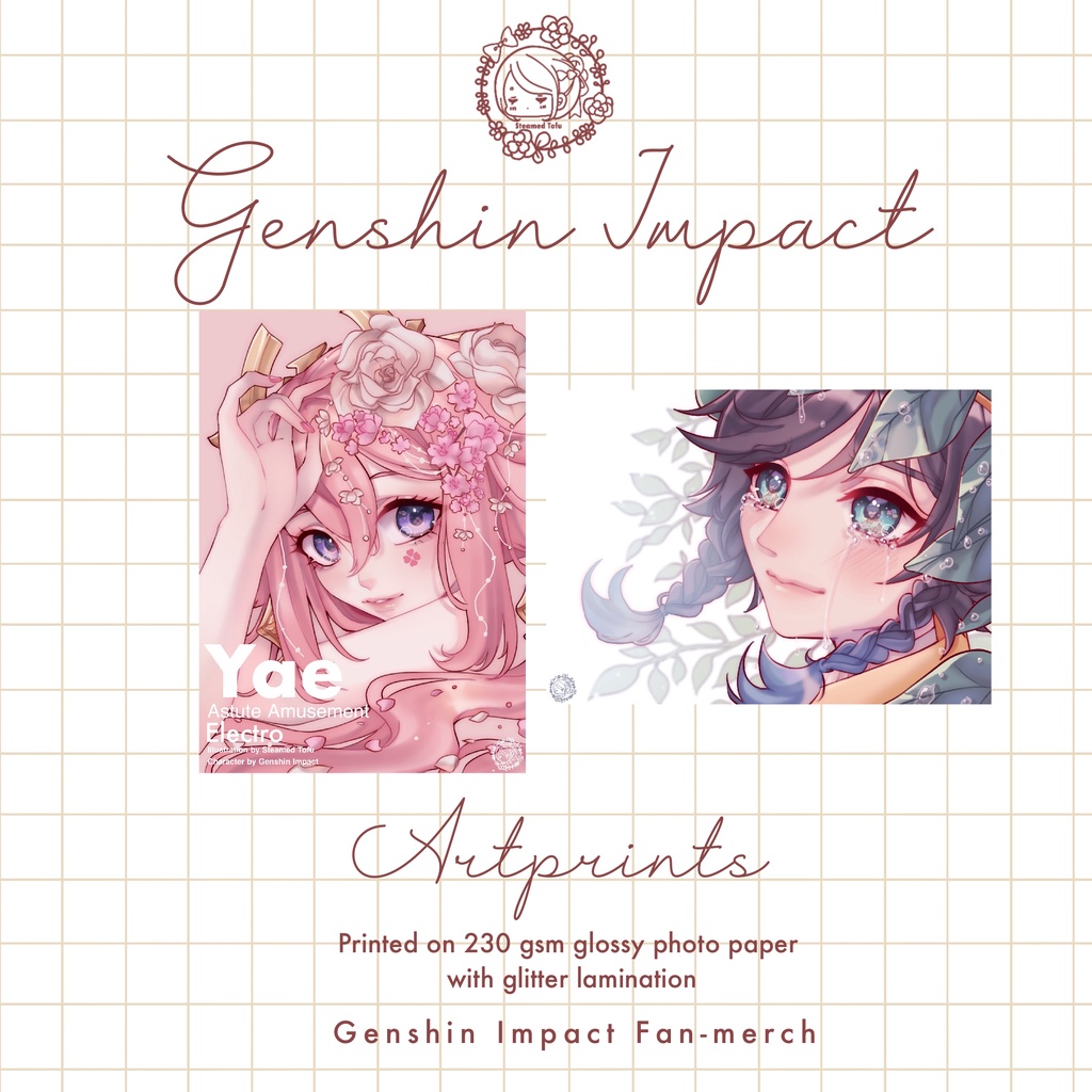[Steamed Tofu] Genshin Impact Artprints - Genshin Impact Fanmerch