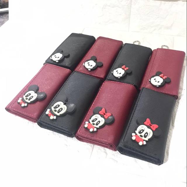 Gantungan Sarung Dompet Kunci Lipat Kulit Sintentis KARAKTER MICKEY MOUSE Minnie mouse SERIES