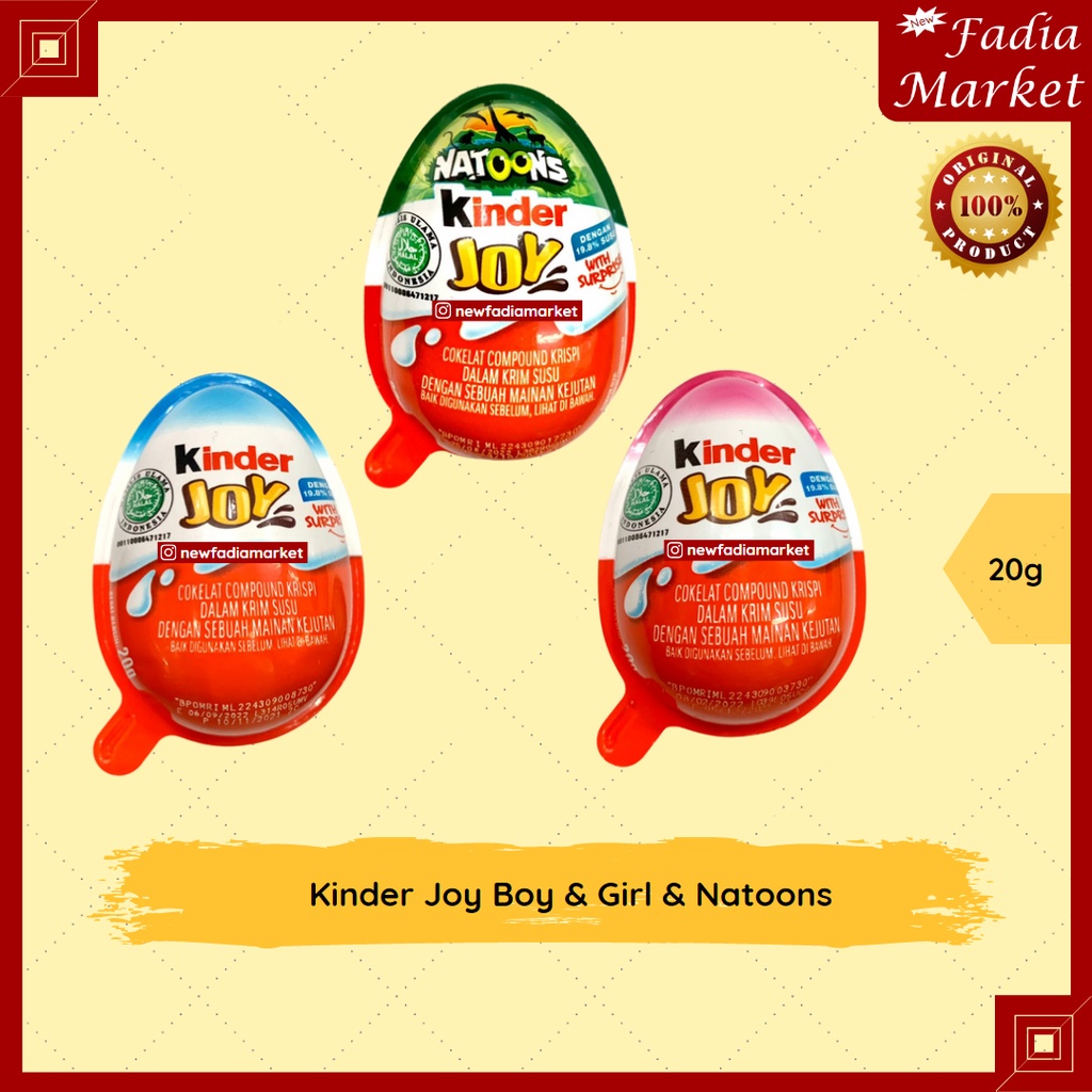 

Kinder Joy Boy & Girl & Natoons Special Edition (Coklat Bola Mainan) 20g