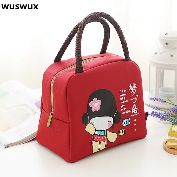 

TM002 Girl Lunch bag Cooler bag Tas Makanan Tas Bekal Merah Murah