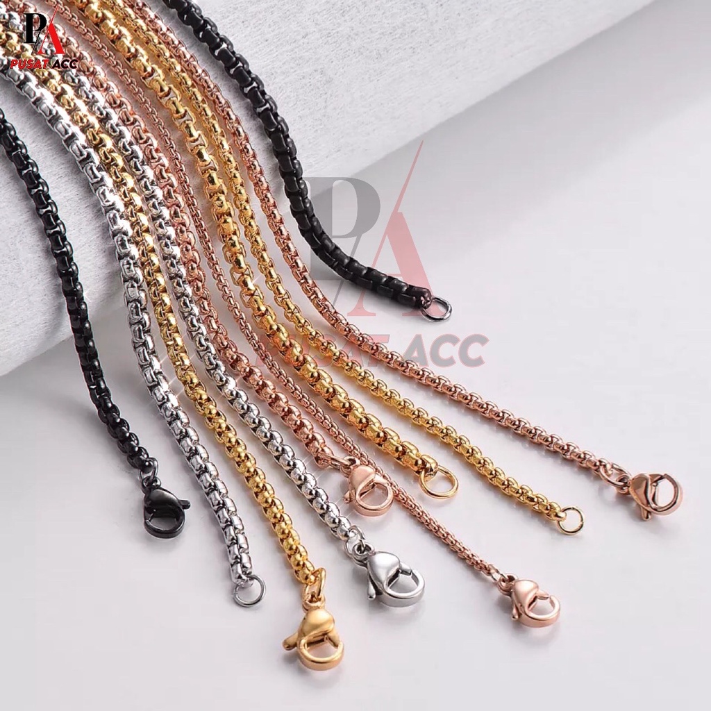 Rantai Kalung MCI Kalung Titanium Stainless 316L Premium Pria Wanita ROLO