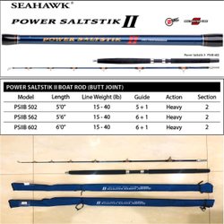 Rod Joran Seahawk Power Saltstik II PSIIB 180cm Fiber Kuat Jigging Laut