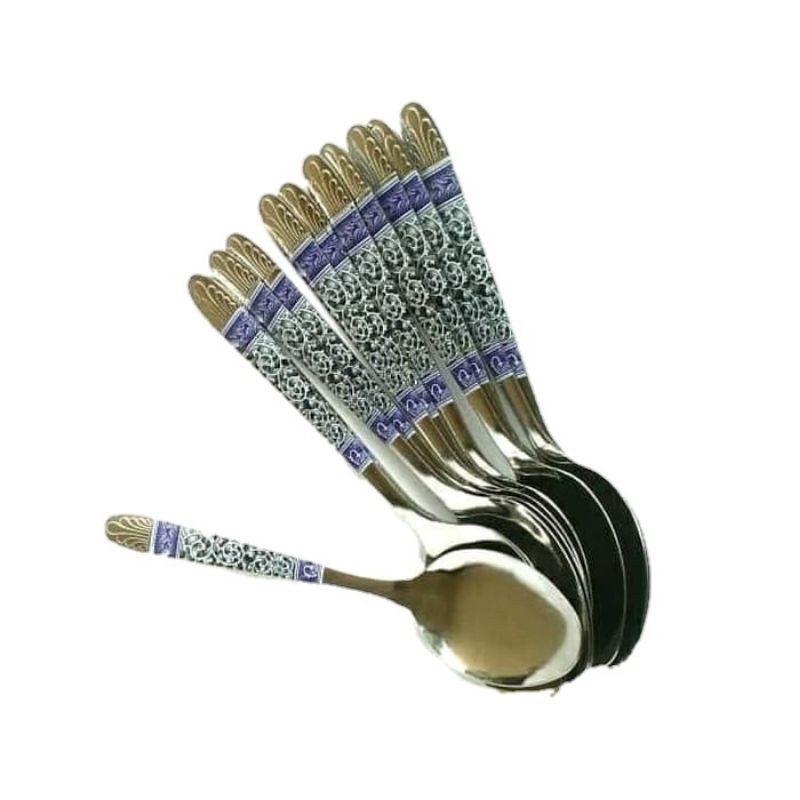 (1 LUSIN) Sendok Makan Motif Batik Alat Makan Stainless Steel