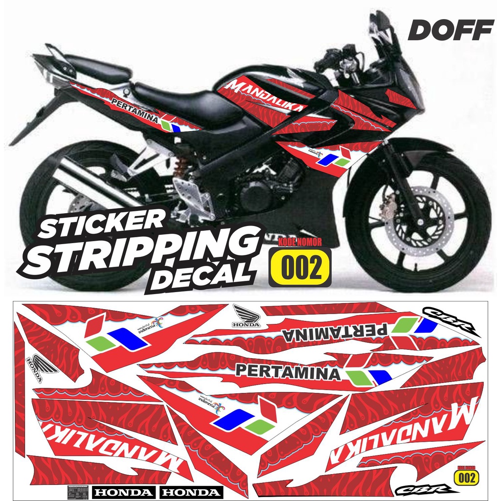 Sticker Decal Striping Honda CBR 150R Old Variasi Mandalika ARS03 DOFF Packing Aman