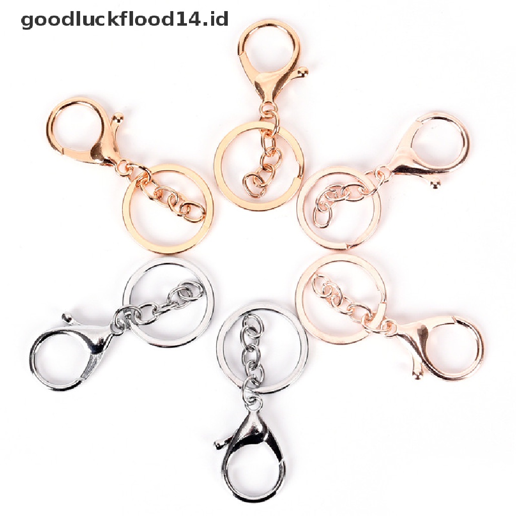 [OOID] 10PCS DIY Key Rings Key Chain Jewelry Findings Lobster Clasp Keyring Making ID