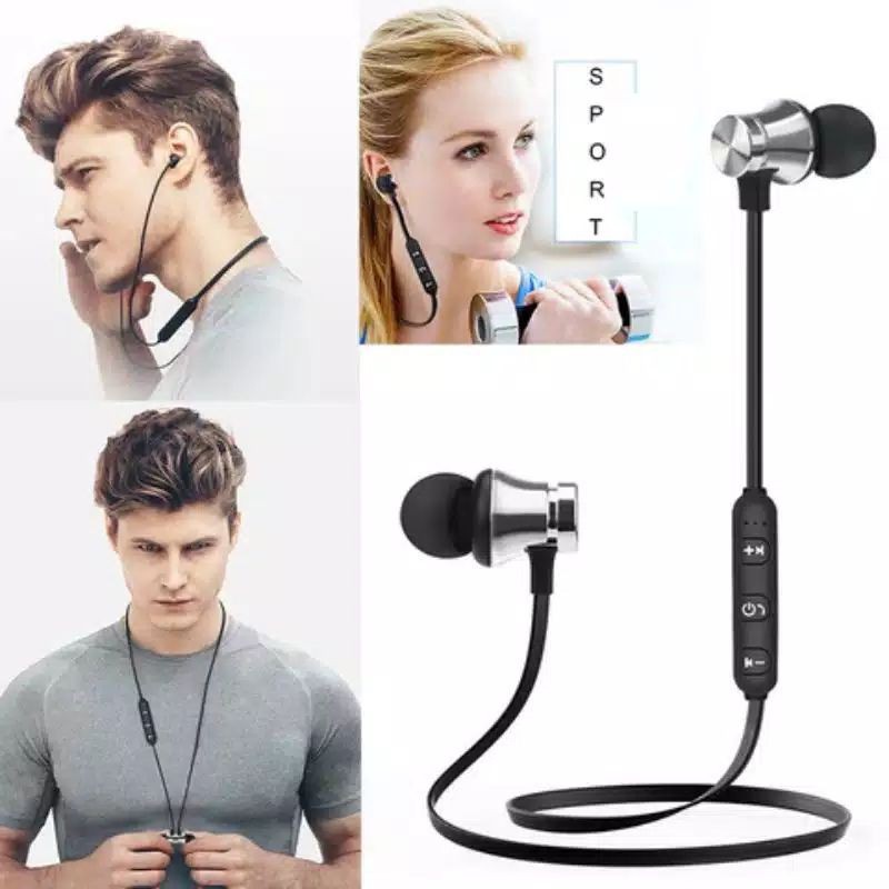 Handsfree Earphone Hanset Bluetooth Sport Magnetic Buds In-Ear