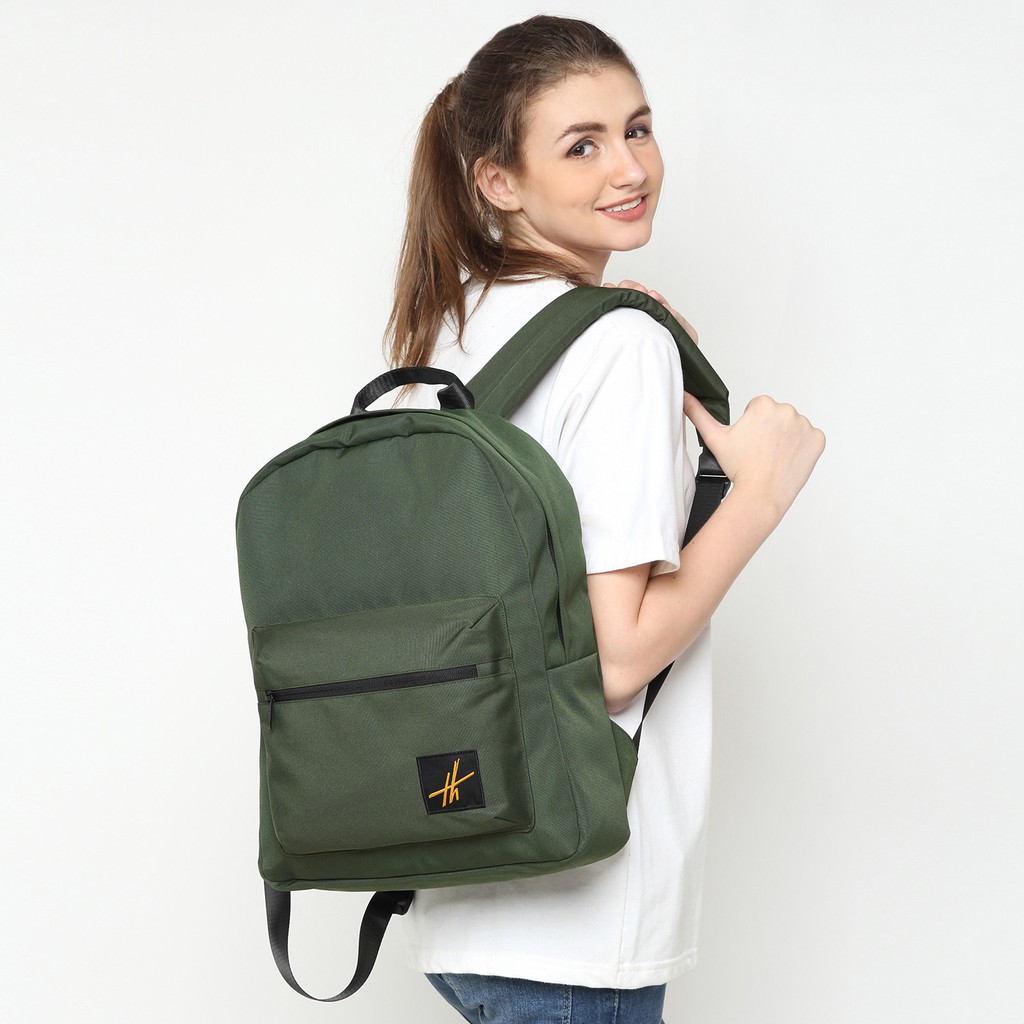 THEODOR Backpack STARK Green Army - Tas Ransel - Water Repellent - Pria Wanita - High Quality