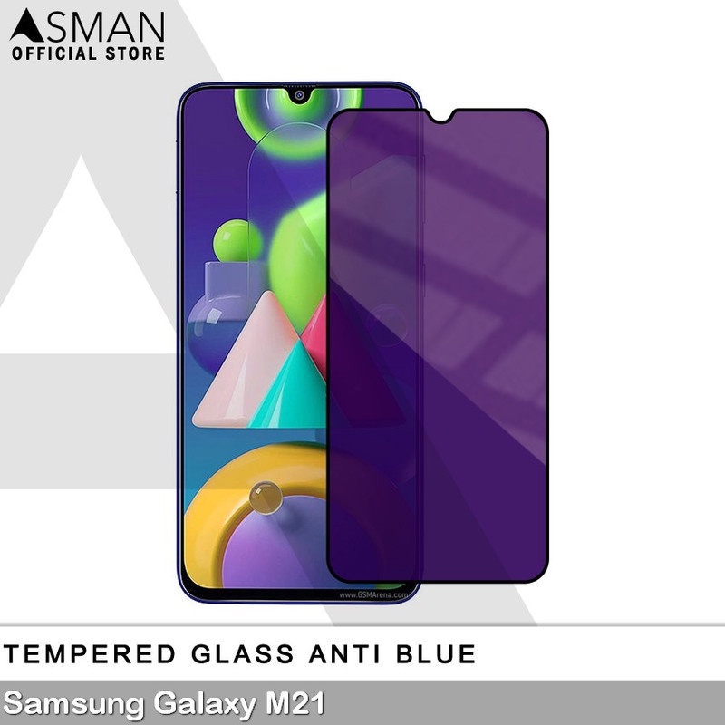 Tempered Glass Blue Light Full Lem Samsung Galaxy M21 Anti Radiasi Screen Protector