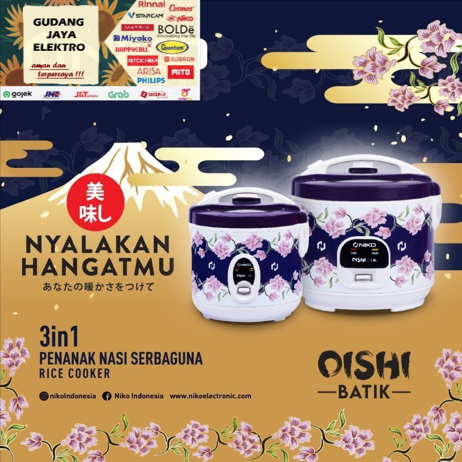 NIKO MAGIC COM 3IN1 RICE COOKER 1,8 LITER NIKO OISHI