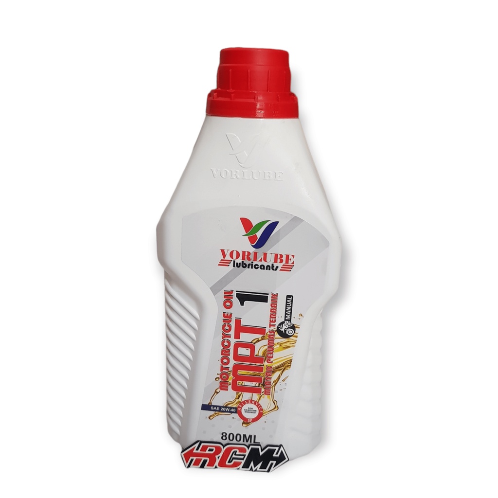 OLI OIL OLIE PELUMAS MINYAK MESIN MOTOR BEBEK VORLUBE MPT1 MPT 1 SAE 20W-40 20W - 40 GASOLINE ENGINES 800ML 800 ML 0.8L 0.8 L 0.8 LITER SNI ORI ORIGINAL VORLUBE ASLI