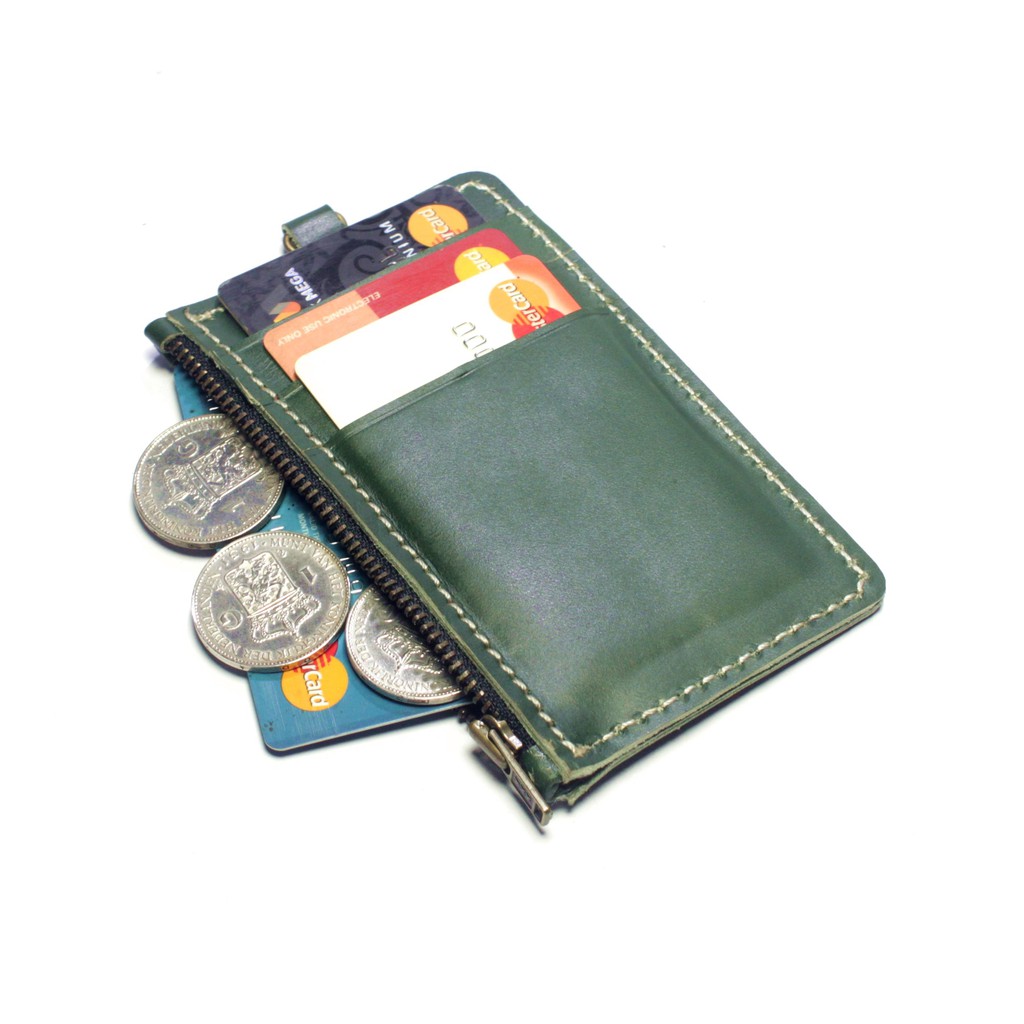 gantungan dompet ID card holder kulit tali zipper kartu banyak PHID946