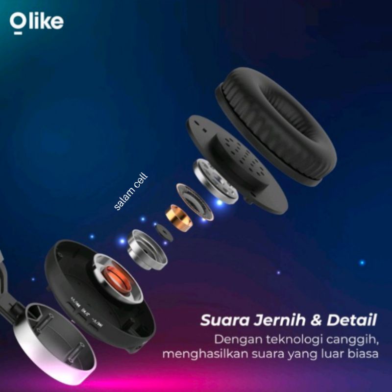 Headset Earphone Bluetooth Olike/OASE Wireless Bluetooth Headphone Extra Bass Improvement Crystal Clear Audio Garansi