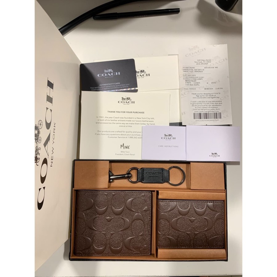 COACH WALLET EMBOSS DOMPET BROWN - ORIGINAL