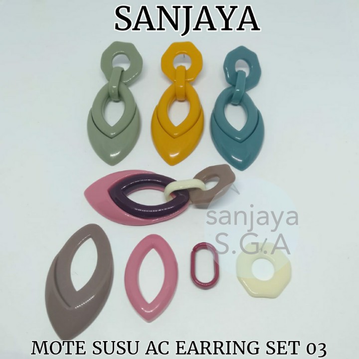 MOTE SUSU / MANIK SUSU / MANIK SUSU GLOSSY / MANIK SUSU BENTUK / MOTE SUSU AC EARRING SET