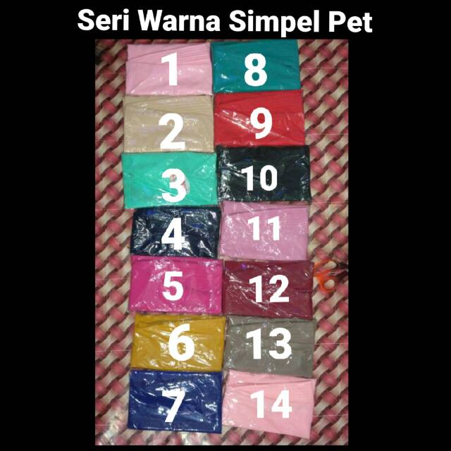Bisa pilih warna 1kg=13pcs Grosir/ecer termurah hijab jilbab simpel pet/najwa pet/daily pet/