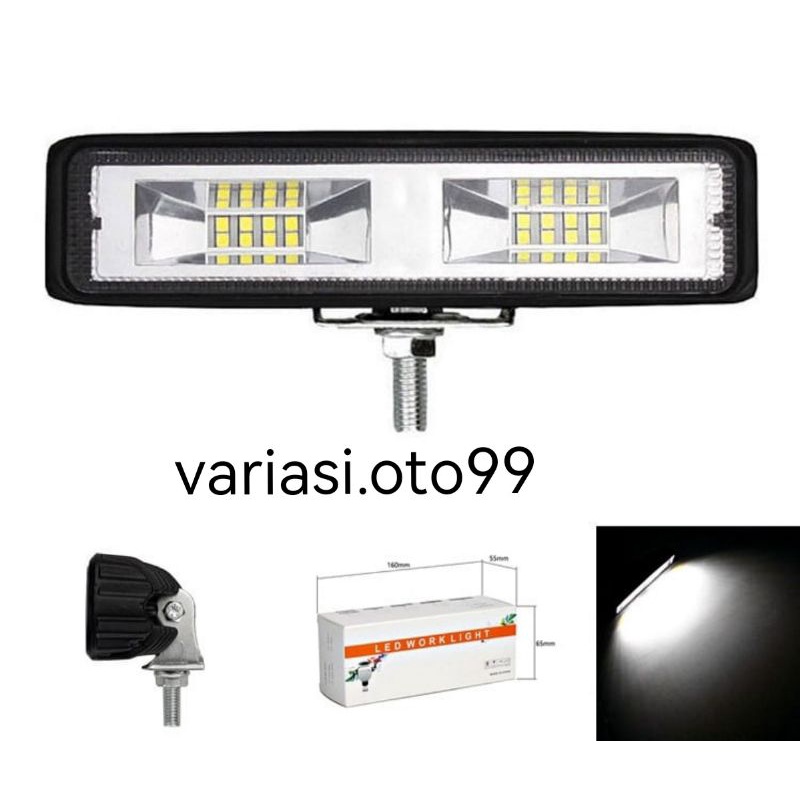 Lampu Tembak Sorot LED 16 Titik Mata CWL 48 Watt Cree 48W Lampu Motor Mobil Bahan Aluminum 12V&amp;24V Work Light Bar 48W