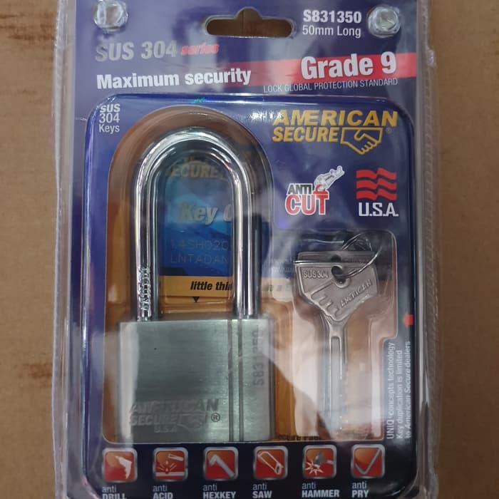 GENBOK AMERICAN SECURE 50MM LONG GRADE 9 NO CUT NO COROSI