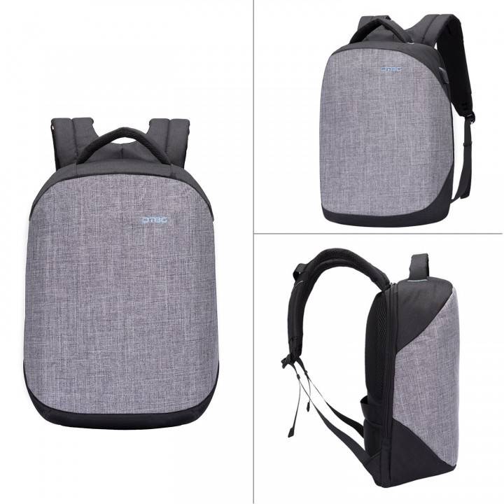 Tas DTBG D8235W 15.6 Inch Slim Laptop Backpack USB Port Bag Grey