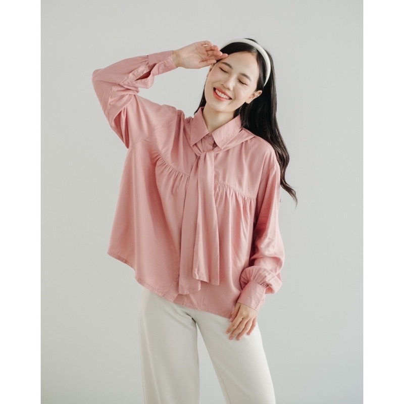 Aleta Blouse Rayon Twill Premium Kemeja Wanita Rayon Jumbo