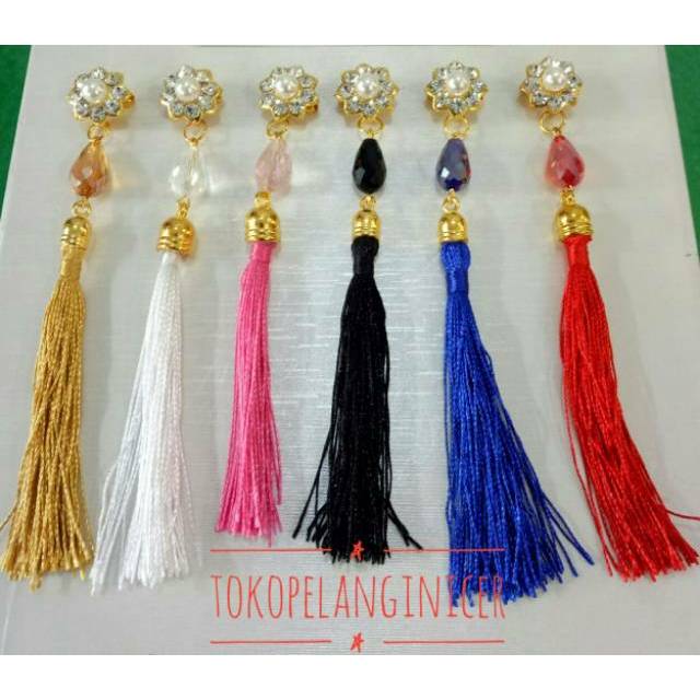 Bross Dagu Tassel Kristal Murah/Bros  Handmade untuk Hijab/Bros Muslim Wanita Terlaris