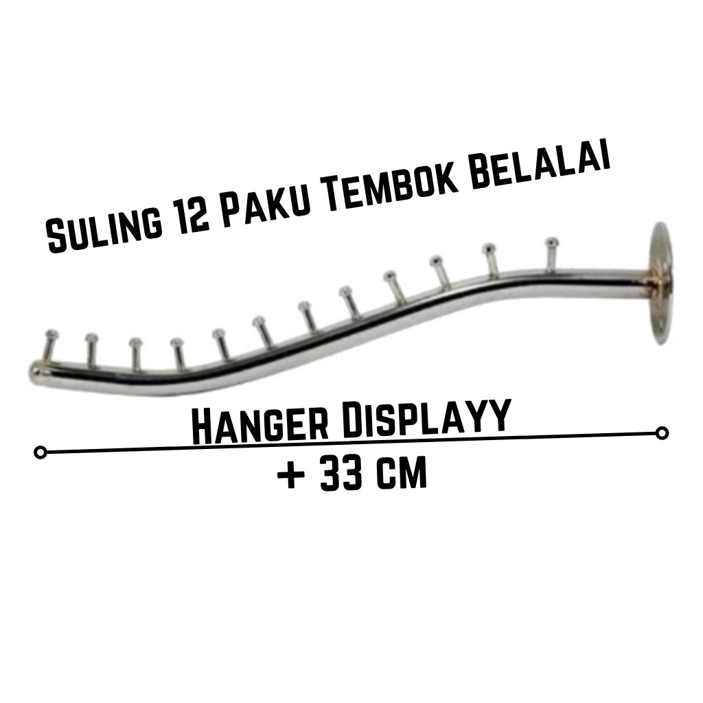 Hanger Suling Tempel Tembok 12 Titik Belalai Gantungan Baju Display Toko Gantungan Baju Dinding Distro Laundry Butik