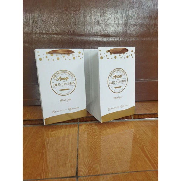 

PAPERBAG SPESIAL TOPLES KUE KERING, BAHAN IVORY GLOSY 210 GSM, TEBEL DAN KUAT