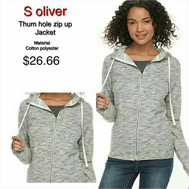 S.oliver lounge zip front hoodie light grey marled jacket