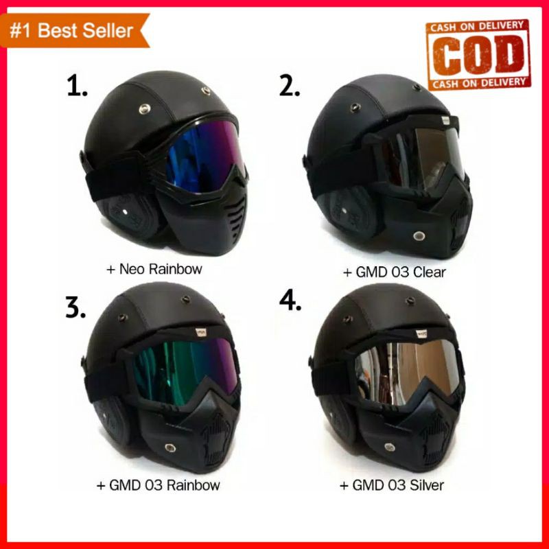 Matrix Helm Bogo Kulit Google Masker Kacamata Goggle