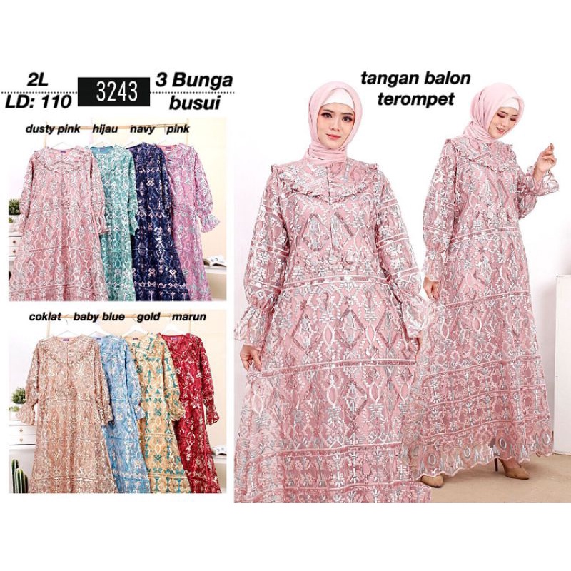 GAMIS BROKAT MEWAH LD 110 BUSUI-GAMIS BROKAT PESTA MEWAH