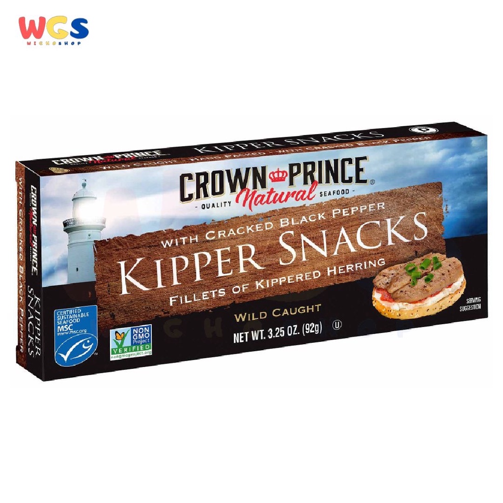 

Crown Prince Natural Kipper Snacks Fillets & Black Pepper 3.25oz 92g