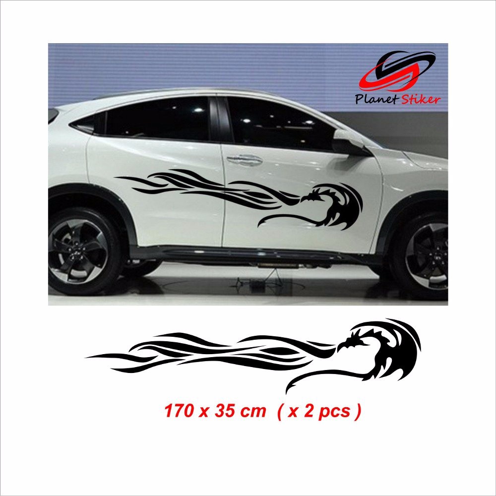 STIKER MOBIL HONDA HR V CR V BR V CUTTING STIKER MOTIF DRAGON FIRE