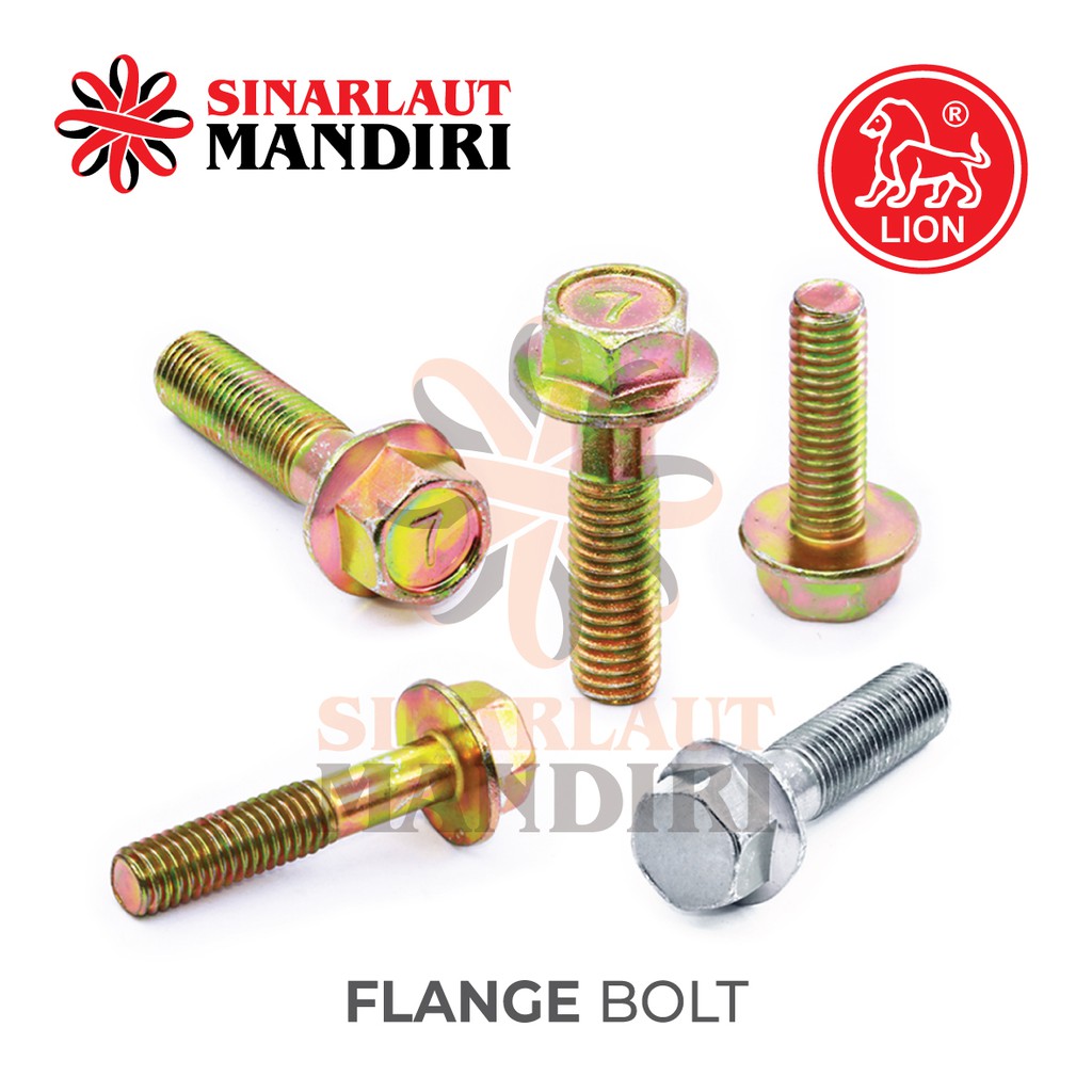 Baut Flange / Flange Bolt Kuning M 6 x 35