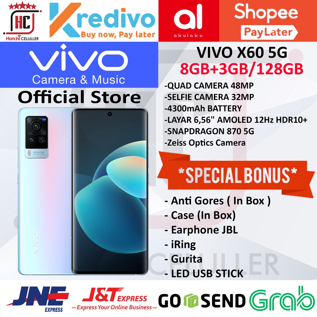 VIVO X60 5G 8GB+3GB 128GB 8/128GB GARANSI RESMI VIVO INDONESIA