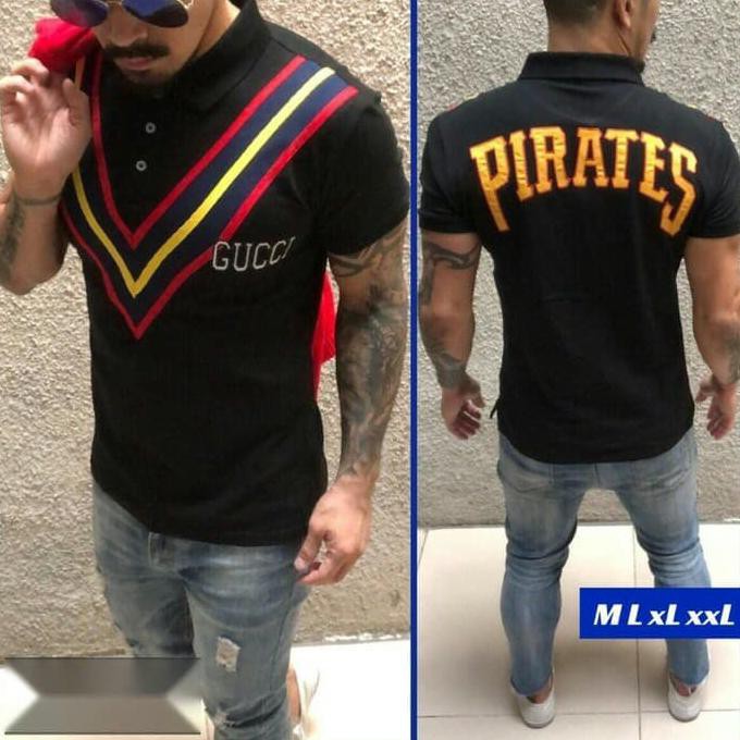 Diskon Kaos kerah Gucci With Pittsburgh Pirates Logo polo shirt import PROMO