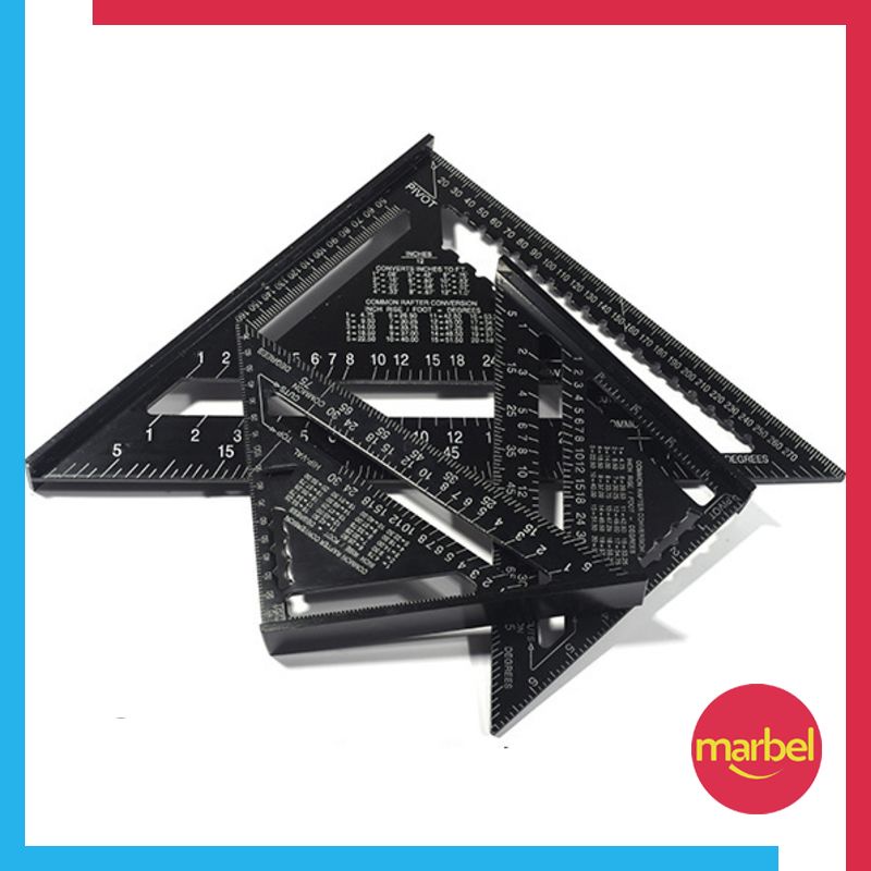 Penggaris Siku Mistar Triangle Gambar Teknik Ruler Aluminium 7 inch