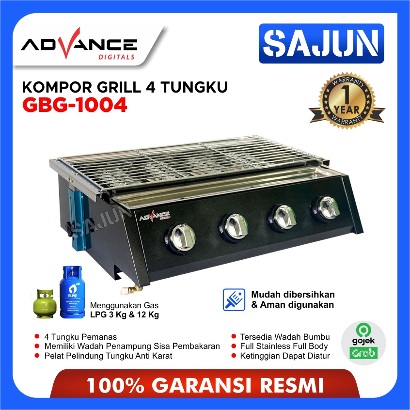 Advance Kompor Grill Gas 2/3/4 Tungku GBG-1002 GBG-1003 GBG-1004