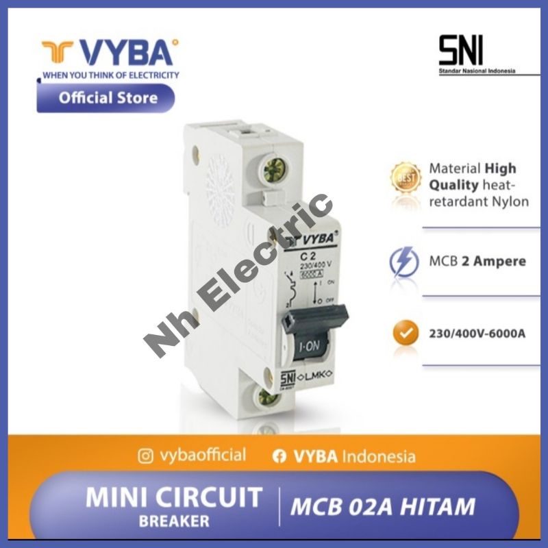 Mcb 2a Vyba - Mcb 2 Ampere Vyba - Mcb 2a 1phase Vyba SNI