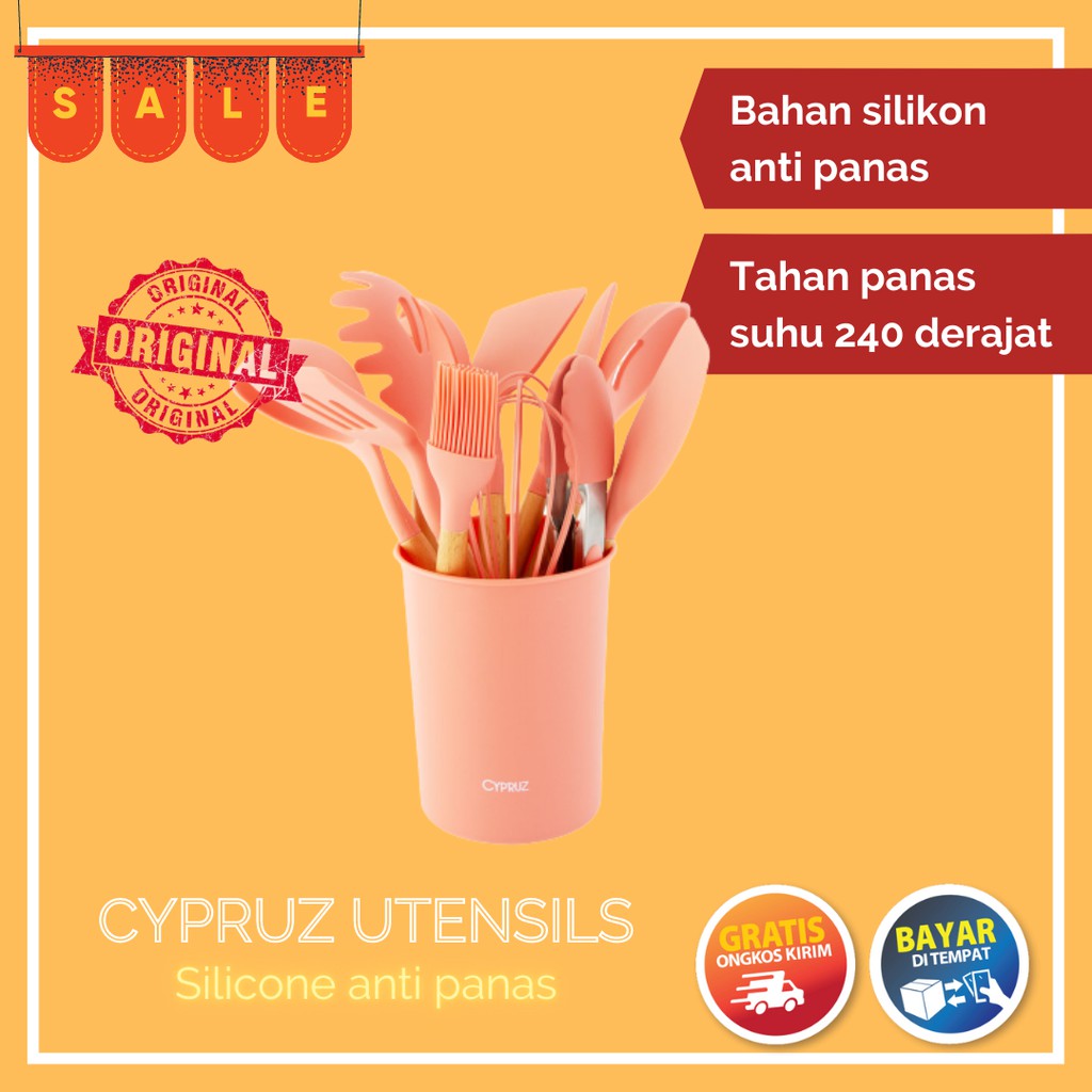 SPATULA SILIKON/SILICONE TAHAN PANAS CYPRUZ UTENSIL