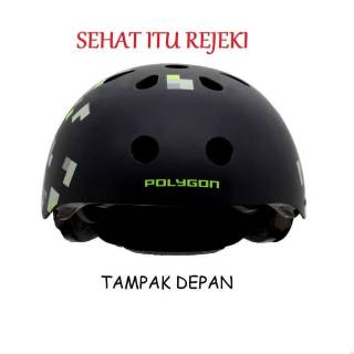  HELM  SEPEDA  MODEL BATOK  MERK POLYGON  PIXEL GREEN MATT 