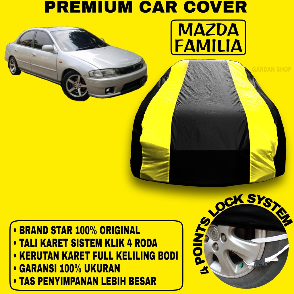 Body Cover MAZDA FAMILIA Sarung Strip KUNING Penutup Pelindung Bodi Mobil Mazda Familia PREMIUM