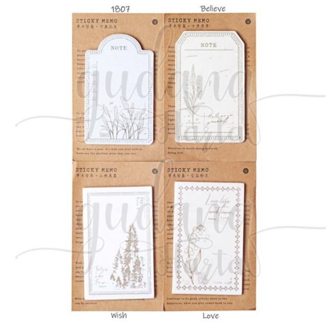 

Sticky Notes Vintage Flower Memo Lucu DIY Scrapbook GC 301370