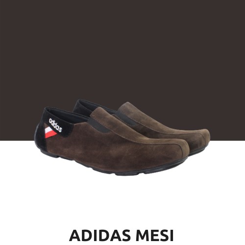 Sepatu casual pria adidas messy slip on mocasin suede