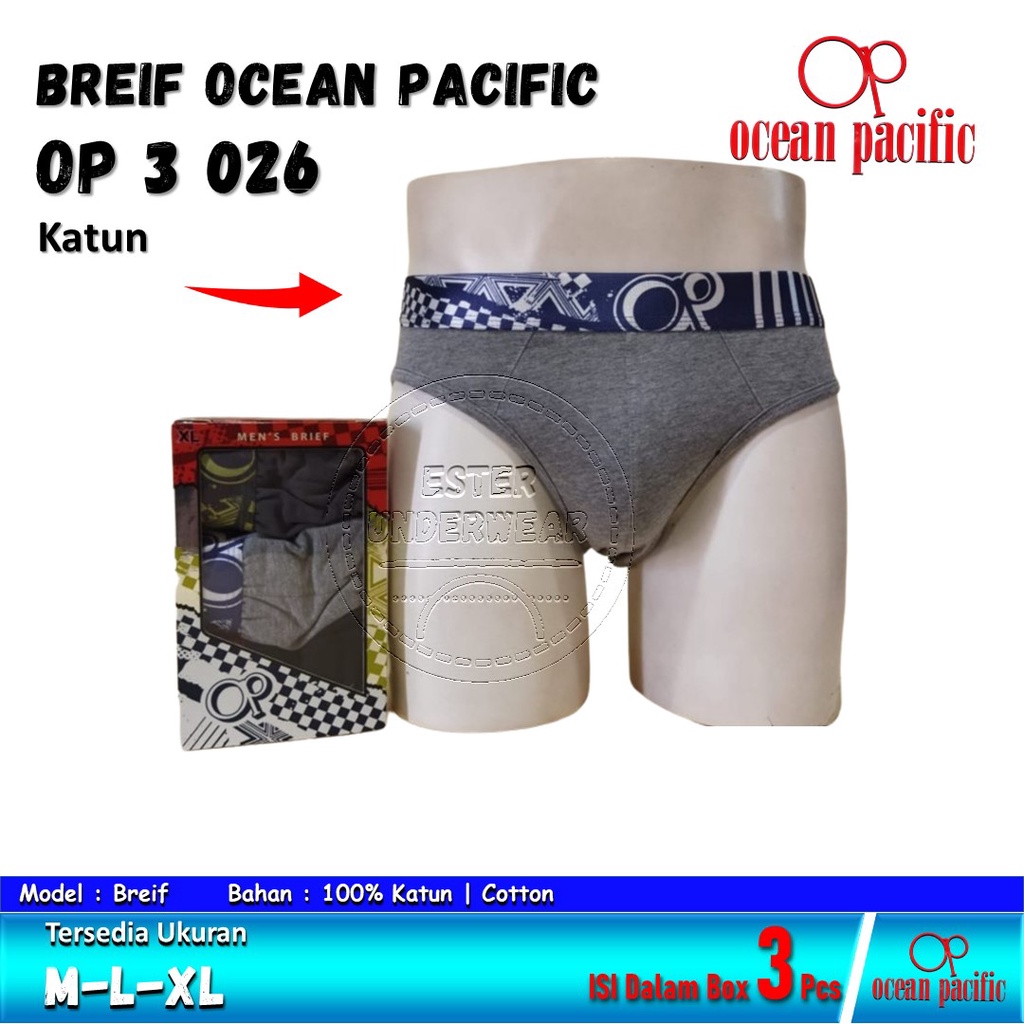 Ocean Pacific Celana Dalam Pria OP 026 Isi-3Pcs/Pack