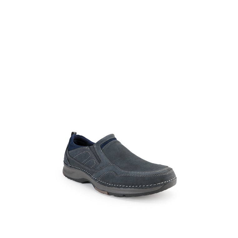 SEPATU SLIP ON JIM JOKER PRIA ORIGINAL CASUAL KULIT BIRU NAVY JJ23