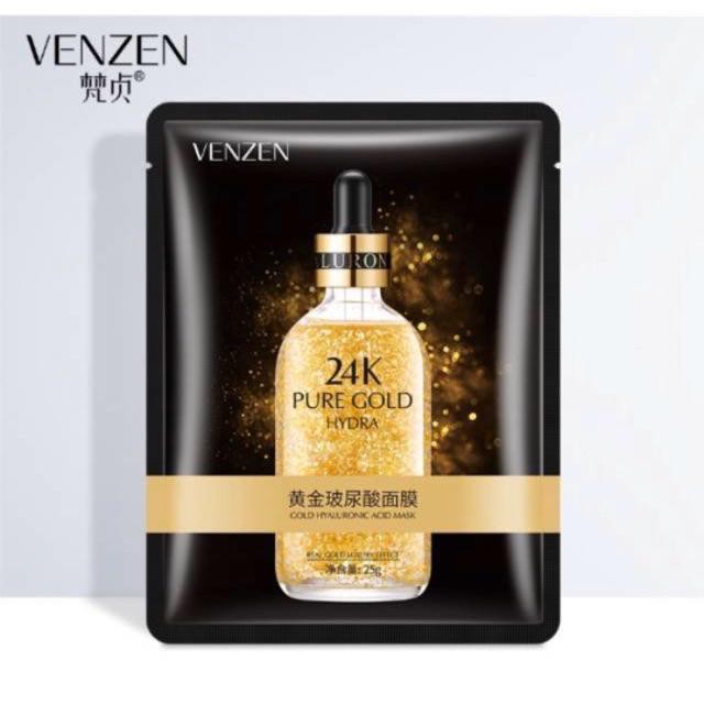 [READY STOCK] Venzen 24K Pure Gold Hyaluronic Acid Mask/Venzen Mask HARGA MURAH + FREE KUAS